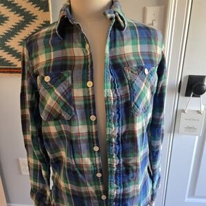 Ralph Lauren Polo Men's Plaid Flannel Multicolor Plaid Shirt Size Small